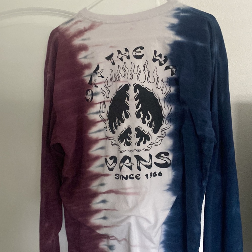CLASSIC VANS OFF THE WALL TIE DYE LARGE BACK LOGO LONG SLEEVE TEE - DISCONTINUED